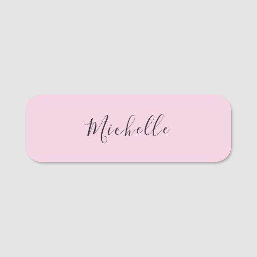 Light Pink Professional Unique Classic Handwriting Naamplaatje (Voorkant)