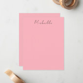 Light Pink Professional Unique Classic Handwriting Notitiekaartje (Voorkant / Achterkant in situ)