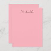 Light Pink Professional Unique Classic Handwriting Notitiekaartje (Voorkant / Achterkant)