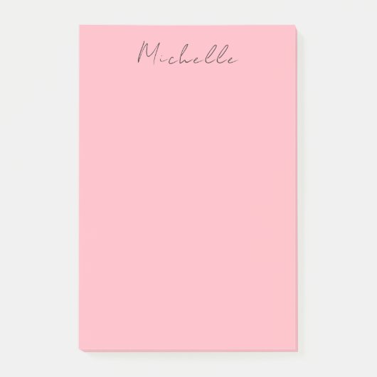 Light Pink Professional Unique Classic Handwriting Post-it® Notes (Voorkant)