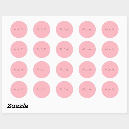 Light Pink Professional Unique Classic Handwriting Ronde Sticker (Vel)