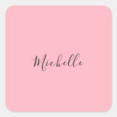 Light Pink Professional Unique Classic Handwriting Vierkante Sticker (Voorkant)