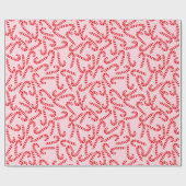 Light Pink & Red Candy Cane Pattern Cadeaupapier (Vlak)