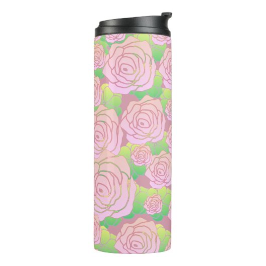 Light Pink Roses Thermosbeker (Gedraaid links)