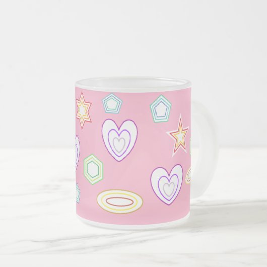 Light Pink shapes mug Matglas Koffiemok (Voorkant rechts)