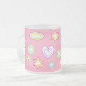 Light Pink shapes mug Matglas Koffiemok (Voorkant links)