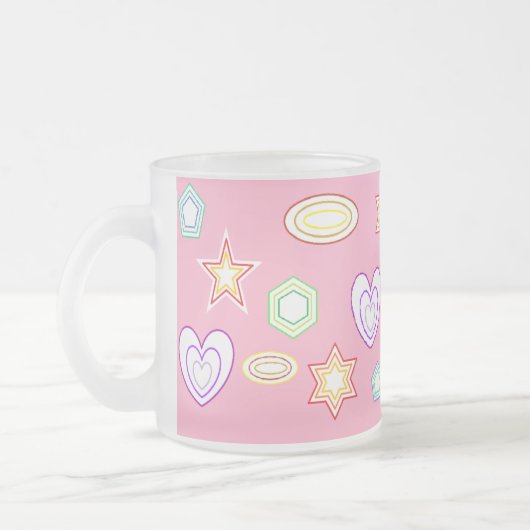 Light Pink shapes mug Matglas Koffiemok (Links)