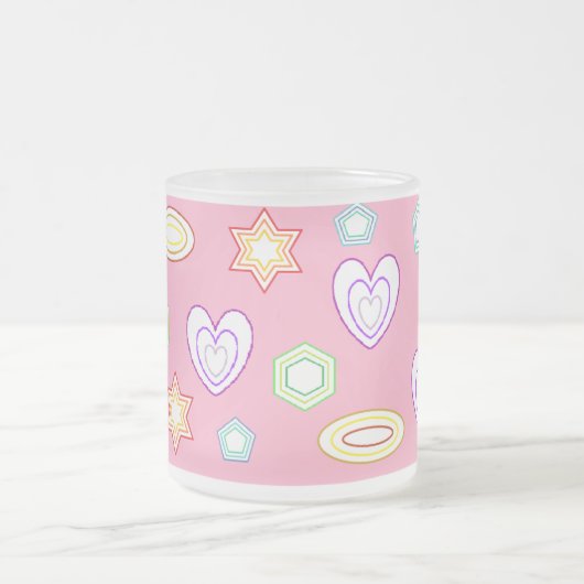 Light Pink shapes mug Matglas Koffiemok (Center)