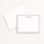 Light Pink Stripe Border Note Card Kaart