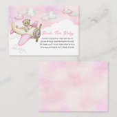 Light Pink Teddy Bear Airplane Books for Baby Informatiekaartje (Voorkant / Achterkant)