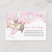 Light Pink Teddy Bear Airplane Books for Baby Informatiekaartje (Voorkant)