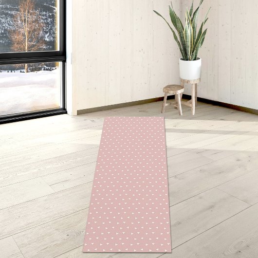 Light Pink Triangles Pattern Yoga Mat