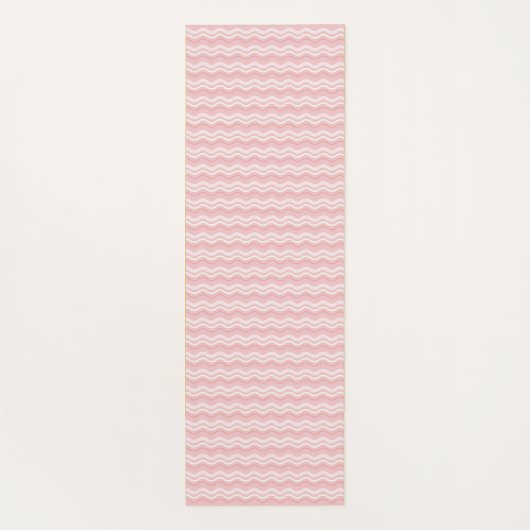 Light Pink Waves Pattern Yoga Mat (Achterkant)