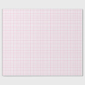 Light Pink & White Plaid 50th Birthday Gift Wrap Cadeaupapier (Vlak)