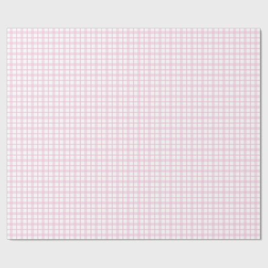 Light Pink & White Plaid 50th Birthday Gift Wrap Cadeaupapier (Vlak)