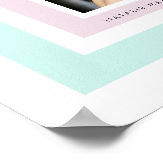 Light Plum en Mint Photo Afstudeerder Signature Po Poster (Hoek)