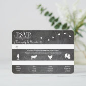 Light Powder Blue Mason Jar Chalkboard Weddenschap RSVP Kaartje (Staand voorkant)