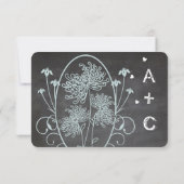 Light Powder Blue Mason Jar Chalkboard Weddenschap RSVP Kaartje (Achterkant)