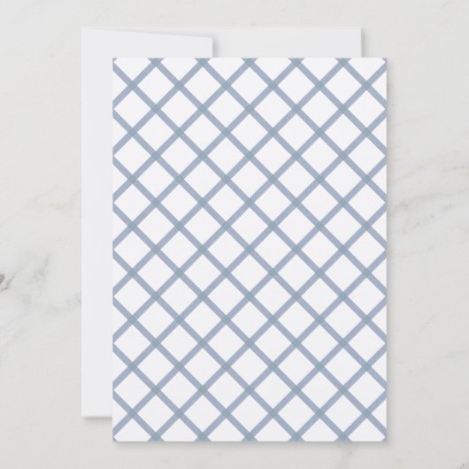 Light Powder Blue Romantic Monogram Crest Weddensc Kaart (Achterkant)