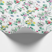 Light Pretty Summer Floral Pattern Cadeaupapier (Hoek)