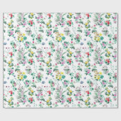 Light Pretty Summer Floral Pattern Cadeaupapier (Vlak)