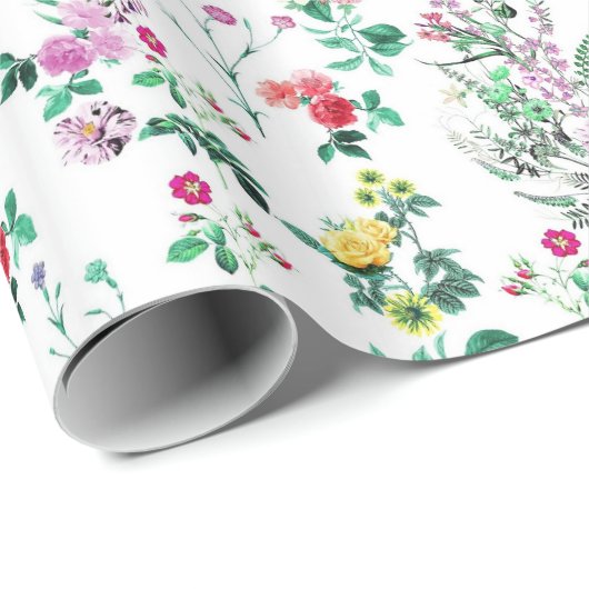 Light Pretty Summer Floral Pattern Cadeaupapier (Rol Hoek)