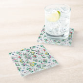 Light Pretty Summer Floral Pattern Glazen Onderzetter (Schuin)