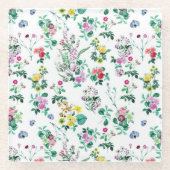 Light Pretty Summer Floral Pattern Glazen Onderzetter (Voorkant)