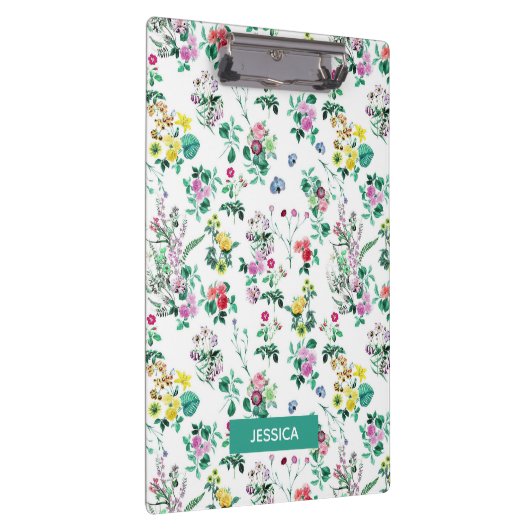 Light Pretty Summer Floral Personalised Klembord (Rechts)