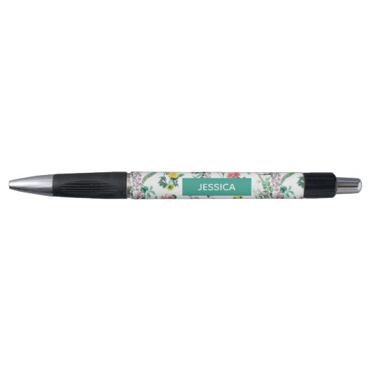 Light Pretty Summer Floral Personalised Pen (Voorkant)
