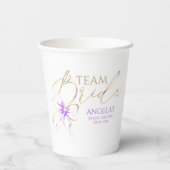 Light Purple Bow Team Bride Bridal Shower Papieren Bekers (Achterkant)