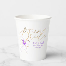 Light Purple Bow Team Bride Bridal Shower Papieren Bekers