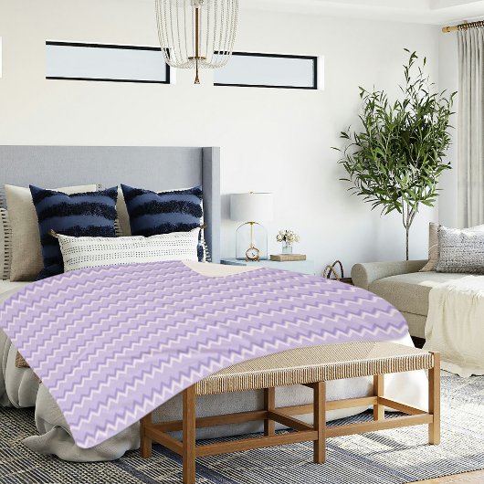 Light Purple Chevron Pattern Sherpa Blanket Deken