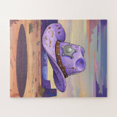 Light Purple Cowgirl Hat Floating In Desert Legpuzzel (Horizontaal)