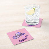 Light Purple Cowgirl Hat Kartonnen Onderzetters (Insitu)