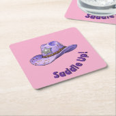Light Purple Cowgirl Hat Kartonnen Onderzetters (Schuin)