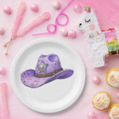Light Purple Cowgirl Hat Papieren Bordje (Feest)