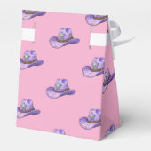 Light Purple Cowgirl Hat-Pink Background Bedankdoosjes (Achterkant)
