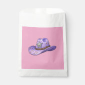 Light Purple Cowgirl Hat-Pink Background Bedankzakje (Voorkant)