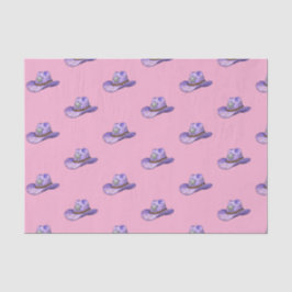 Light Purple Cowgirl Hat-Pink Background Tissuepapier