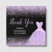 Light Purple Dress Faux Glitter Quinceanera Gastenboek (Voorkant)
