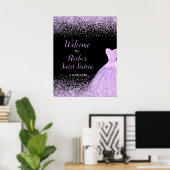 Light Purple Dress Faux Glitter Sweet 16 Welcome Poster (Thuiskantoor)