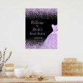 Light Purple Dress Faux Glitter Sweet 16 Welcome Poster (Keuken)