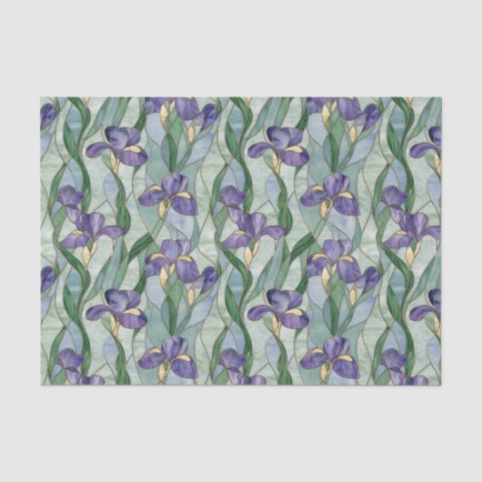 Light Purple Flowers Glas in lood Effect Tissuepapier (Voorkant)