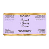 Light Purple & Gold Cosmetics Dropper Bottle Label (Voorkant)