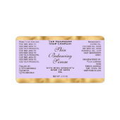 Light Purple & Gold Small Dropper Bottle Label  (Voorkant)