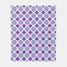 Light purple polka dots on dark purple background fleece deken