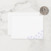 Light Purple Puppy Paw Prints  Notitiekaartje (Voorkant / Achterkant in situ)