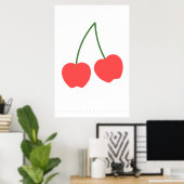 Light Red Cherry Retro Poster 60's 70-citaat (Thuiskantoor)
