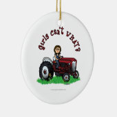 Light Red Farmer Girl Keramisch Ornament (Rechts)